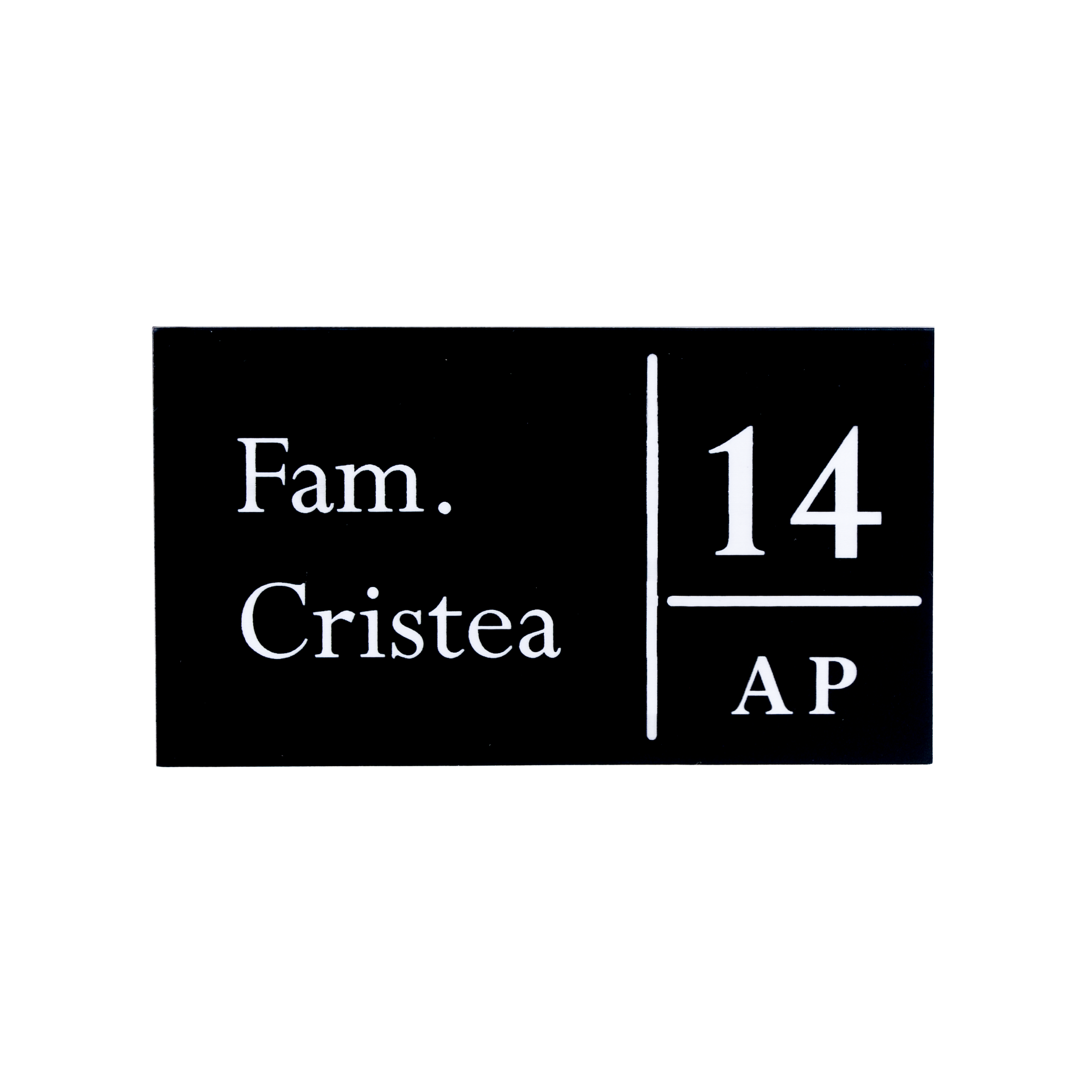 Număr de apartament model Cristea