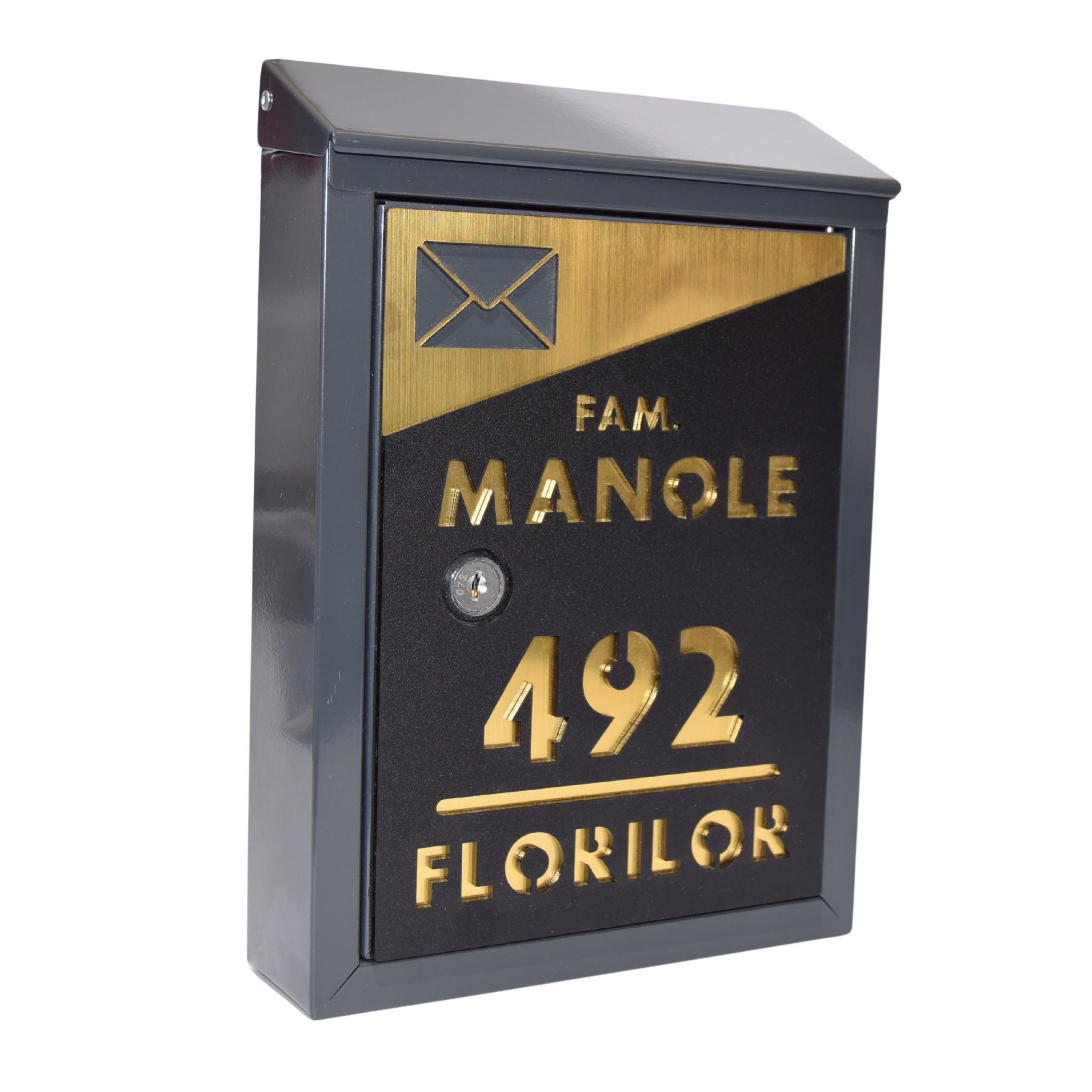 Cutie Poștală Personalizată, Modernă, Luxury - Negru & Auriu