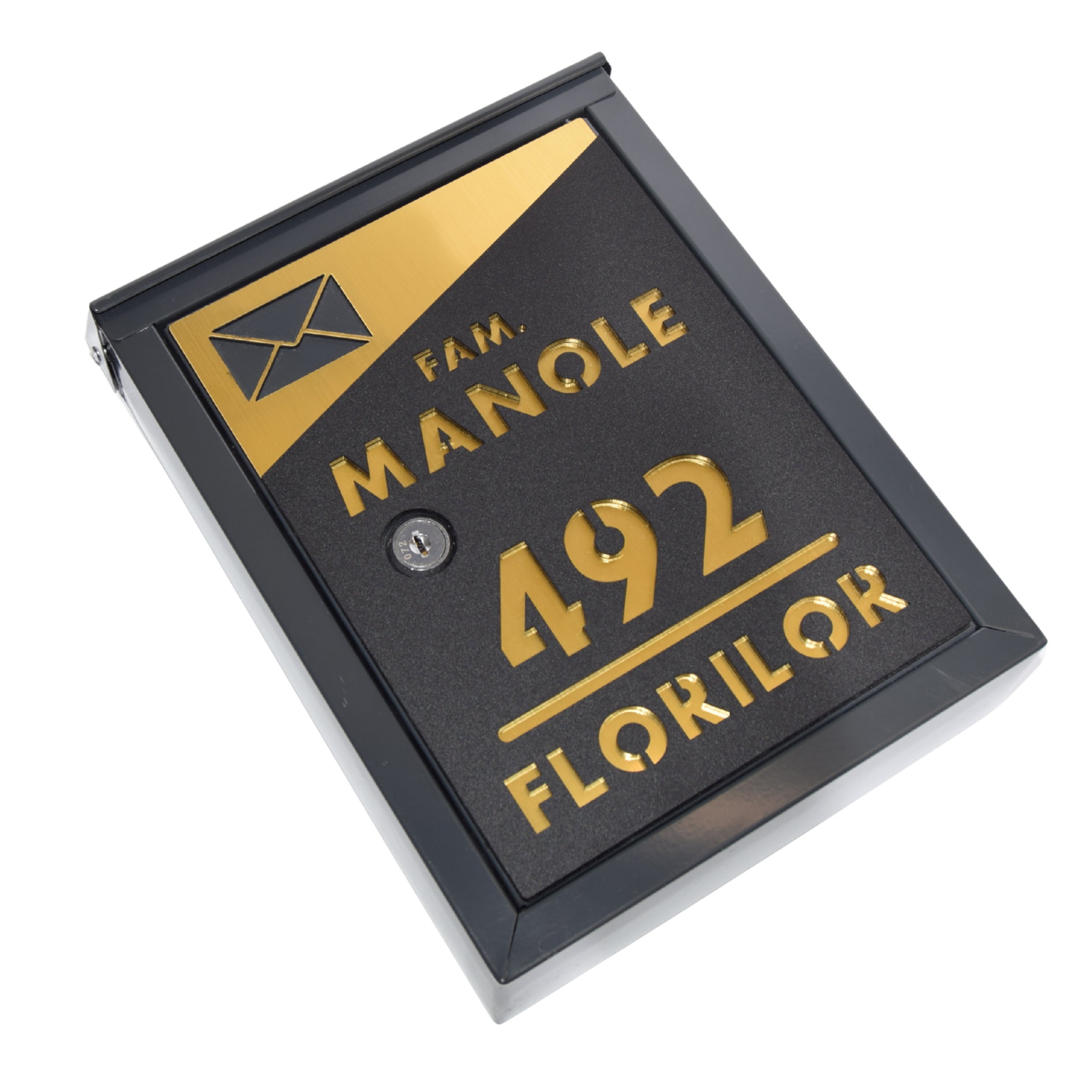 Cutie Poștală Personalizată, Modernă, Luxury - Negru & Auriu