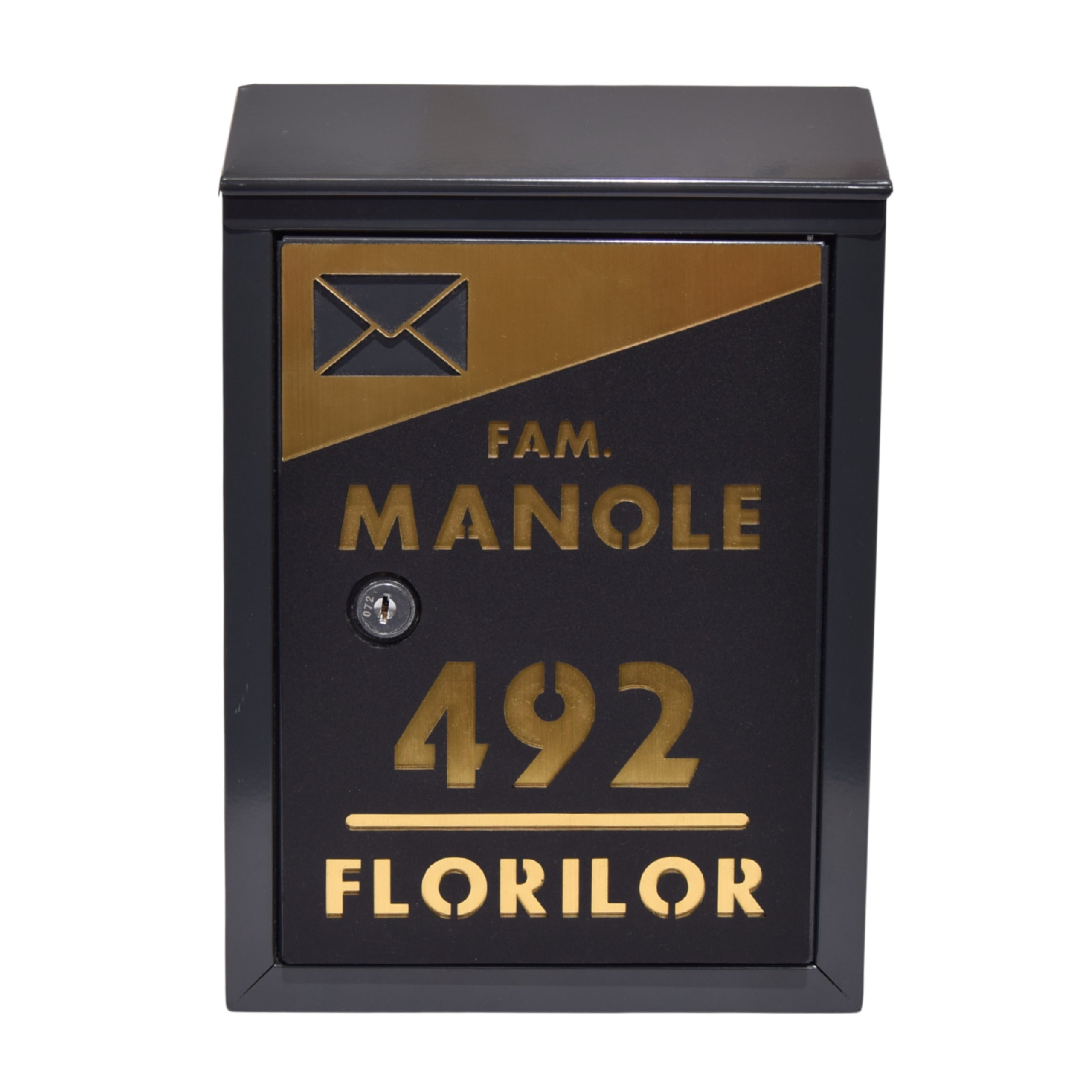 Cutie Poștală Personalizată, Modernă, Luxury - Negru & Auriu