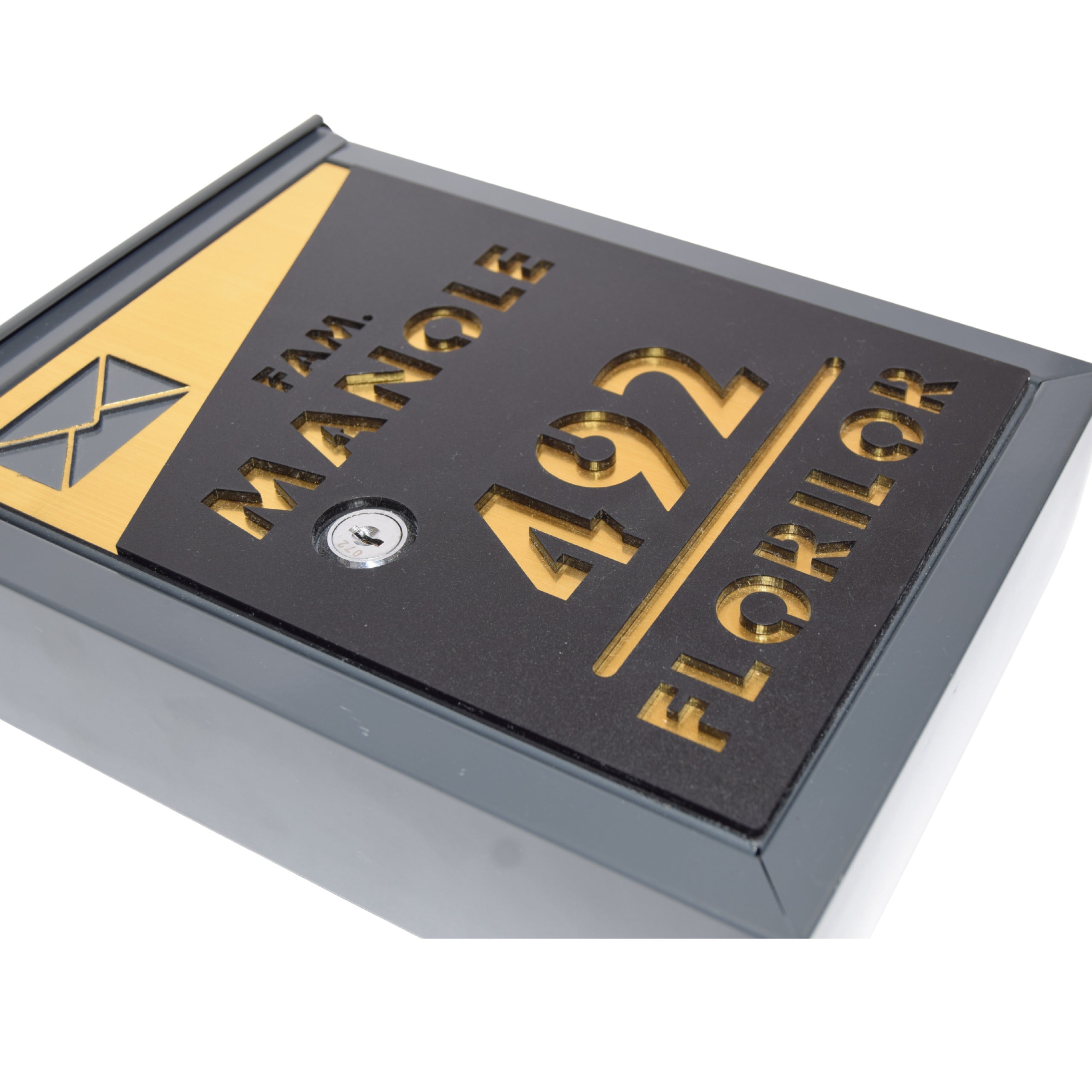 Cutie Poștală Personalizată, Modernă, Luxury - Negru & Auriu