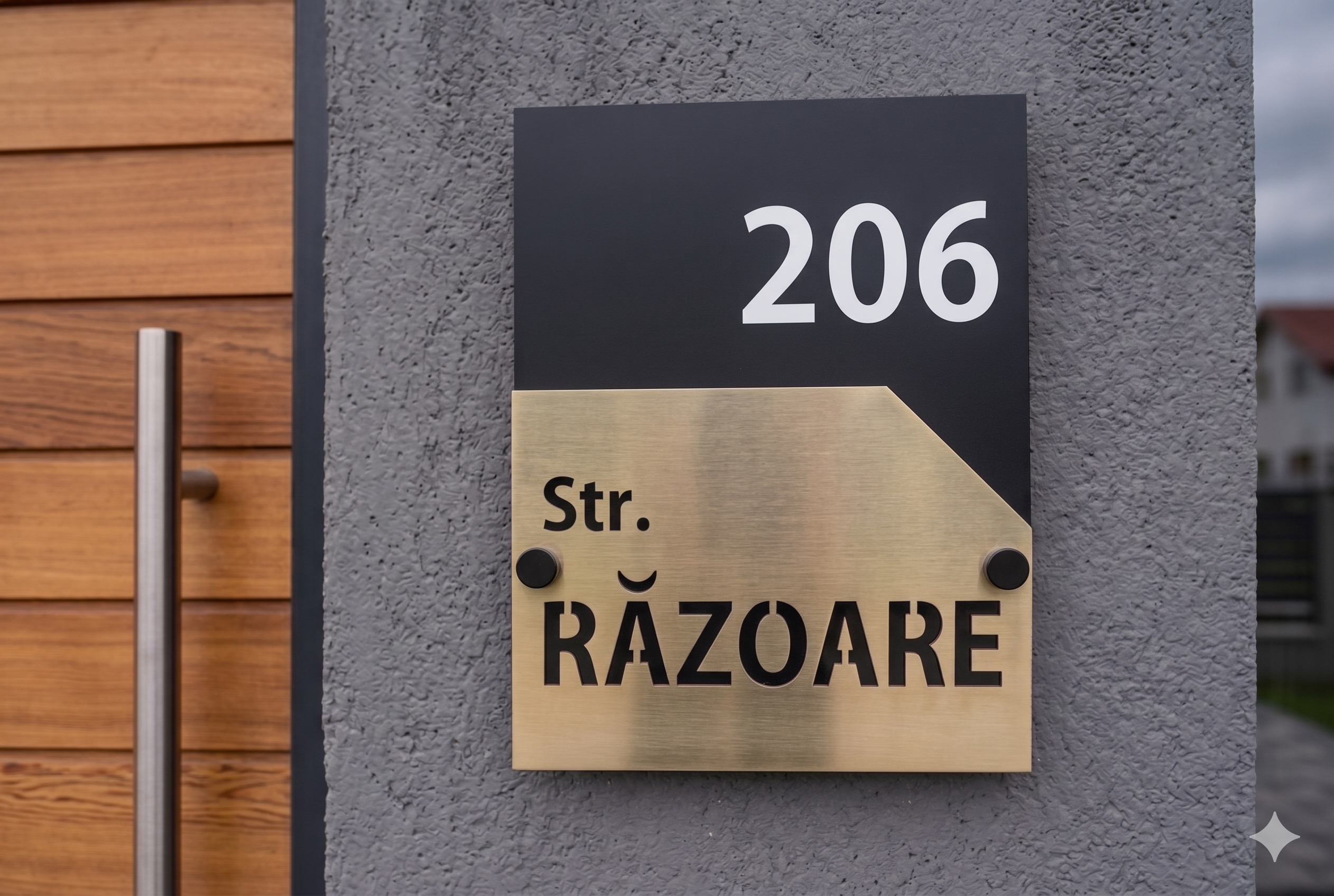 Număr Casă / Apartament Model Razoare, Negru Lucios sau Negru Mat