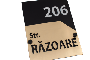 Număr Casă / Apartament Model Razoare, Negru Lucios sau Negru Mat