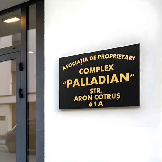 Placă Semnalistică XL Personalizată pentru Blocuri, Firme și Asociații de Proprietari
