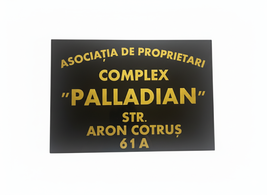 Placă Semnalistică XL Personalizată pentru Blocuri, Firme și Asociații de Proprietari