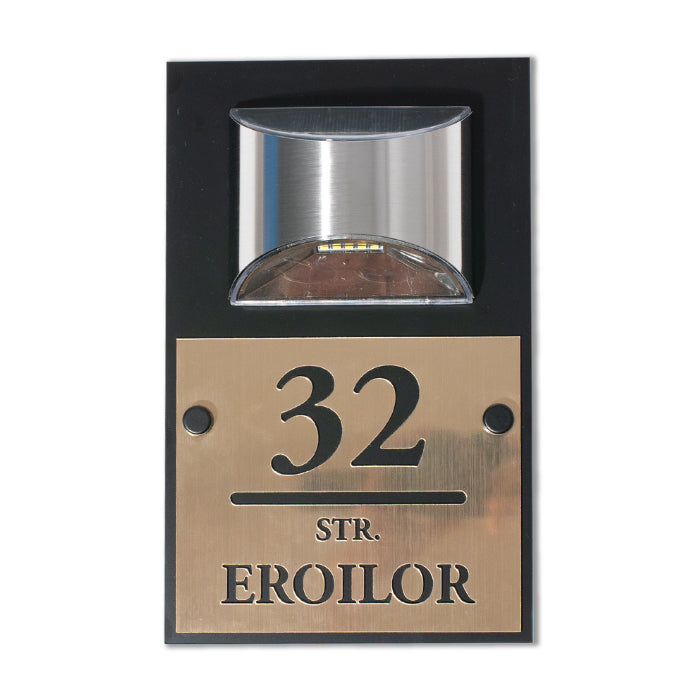 Număr de Casă Luxury, Personalizat, cu Lampă Solară