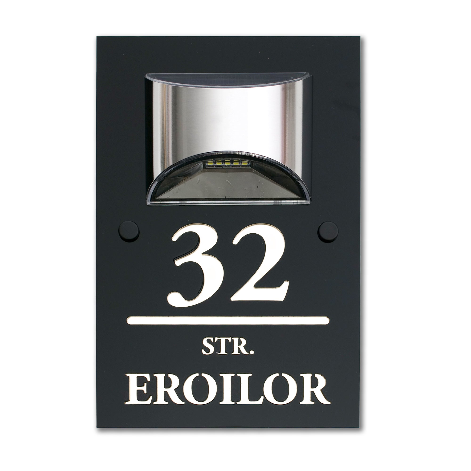 Număr de Casă Luxury, Personalizat, cu Lampă Solară